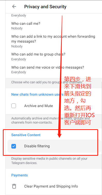 图片[3]-Telegram IOS苹果手机限制内容(开车群)解除教程-探险家资源网
